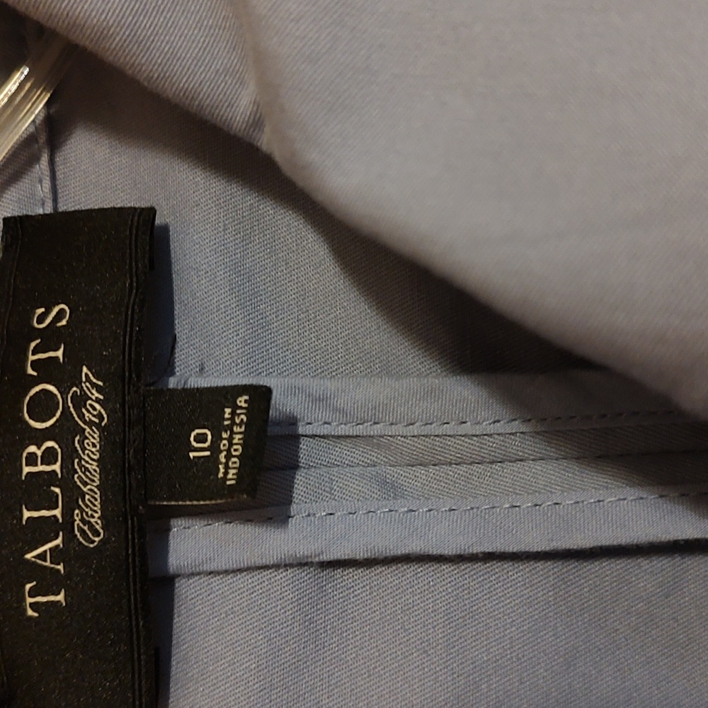 Talbots Peplum Jacket Pastel Blue Buttoned Stretch Ruffle 10 *Flaw, Please Read* - Picture 8 of 9